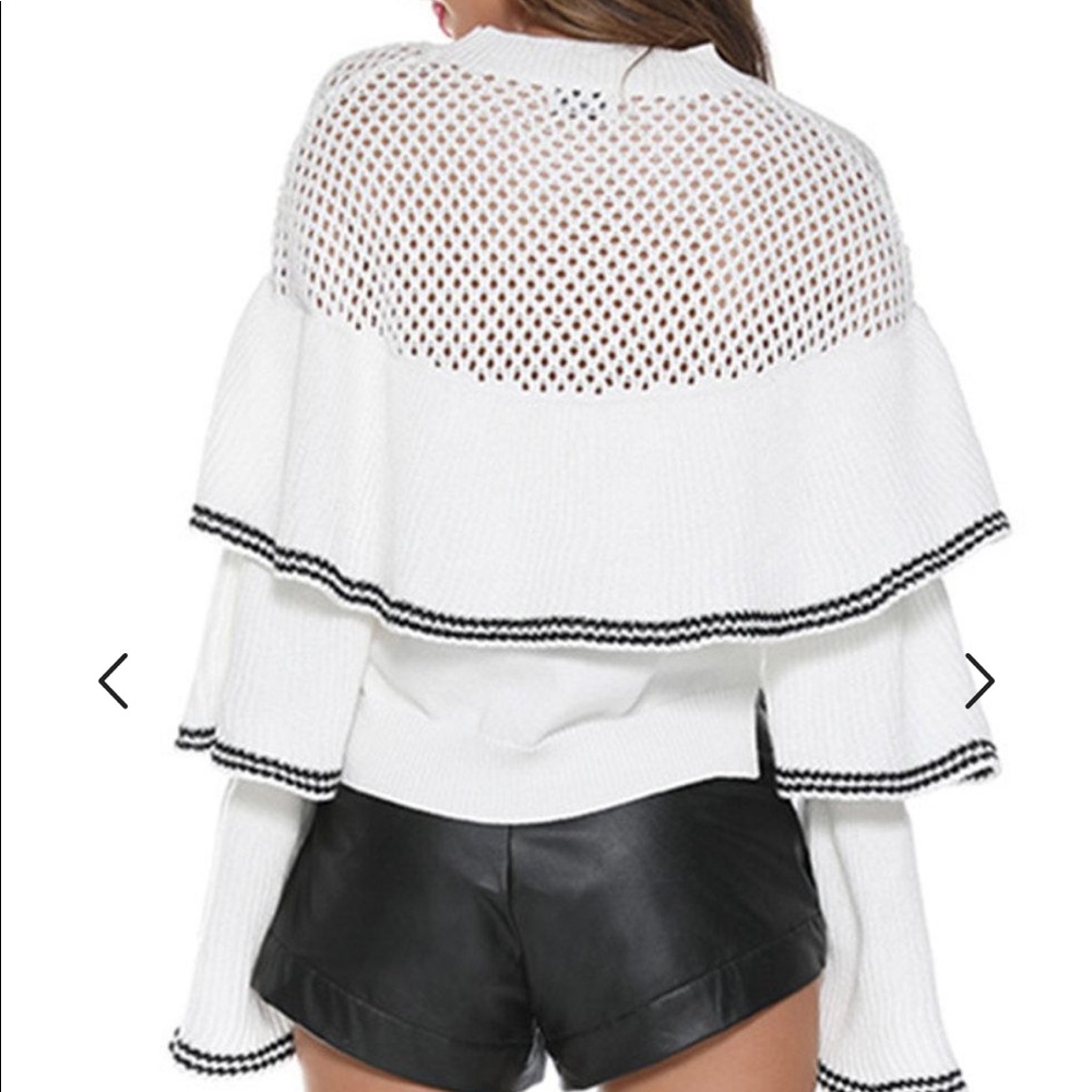 Nylon Apparel Cascading Ruffle Sweater - Picture 2 of 7